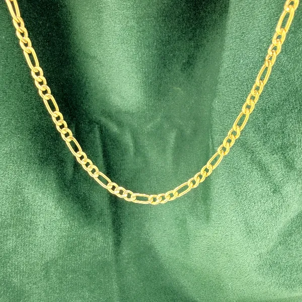Vintage 9ct Yellow Gold Figaro Chain Necklace — image 2