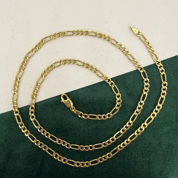 Vintage 9ct Yellow Gold Figaro Chain Necklace — image 3
