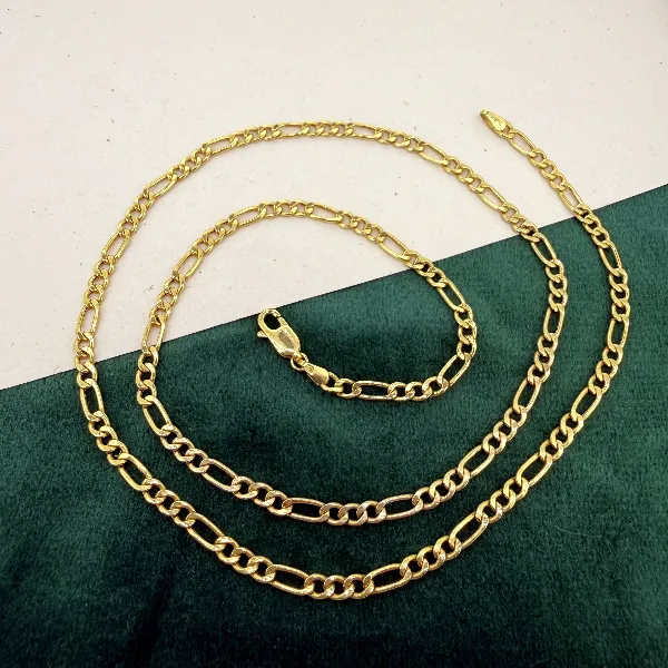 Vintage 9ct Yellow Gold Figaro Chain Necklace — image 4