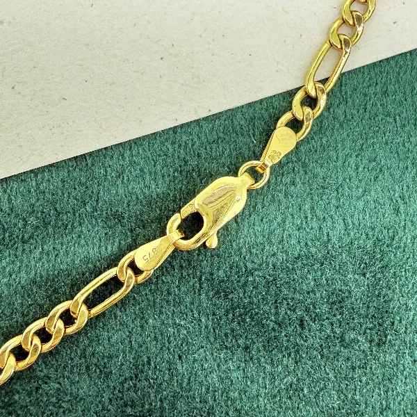 Vintage 9ct Yellow Gold Figaro Chain Necklace — image 6