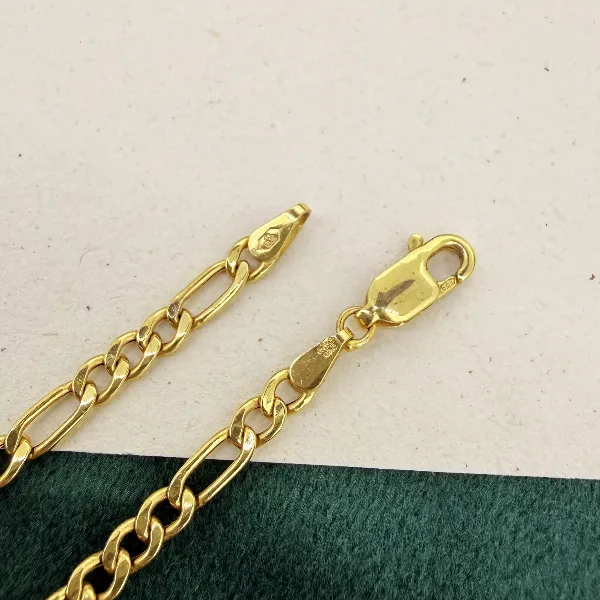 Vintage 9ct Yellow Gold Figaro Chain Necklace — image 7