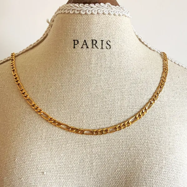 Vintage 9ct Yellow Gold Figaro Chain Necklace — image 8