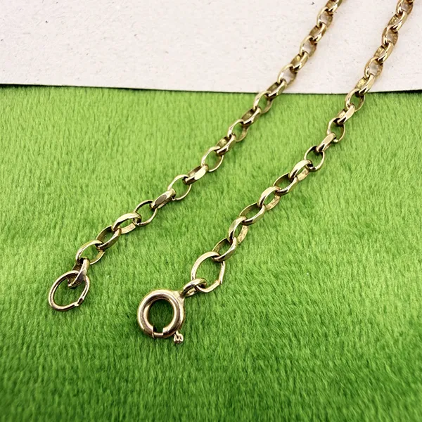Vintage 9ct Yellow Gold Oval Belcher T-Bar Necklace — image 7