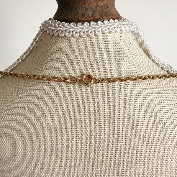 Vintage 9ct Yellow Gold Oval Belcher T-Bar Necklace — image 10