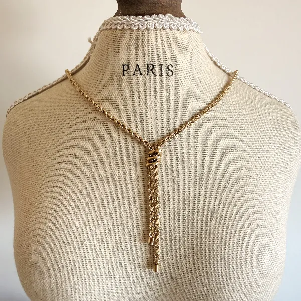 Vintage 9ct Yellow Gold Rope Tassel Necklace — image 8