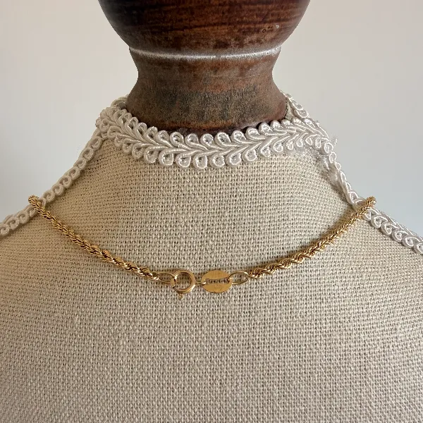 Vintage 9ct Yellow Gold Rope Tassel Necklace — image 10