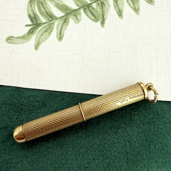 Vintage 9ct Gold Retractable Toothpick Pendant, Birmingham 1969 — image 3
