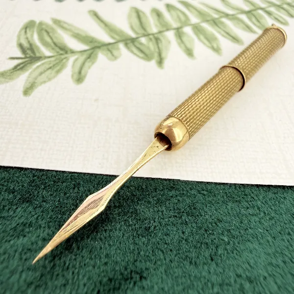 Vintage 9ct Gold Retractable Toothpick Pendant, Birmingham 1969 — image 4
