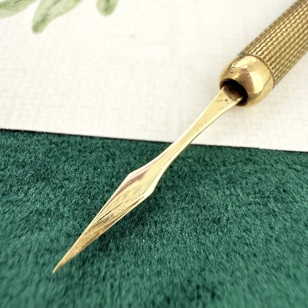 Vintage 9ct Gold Retractable Toothpick Pendant, Birmingham 1969 — image 5