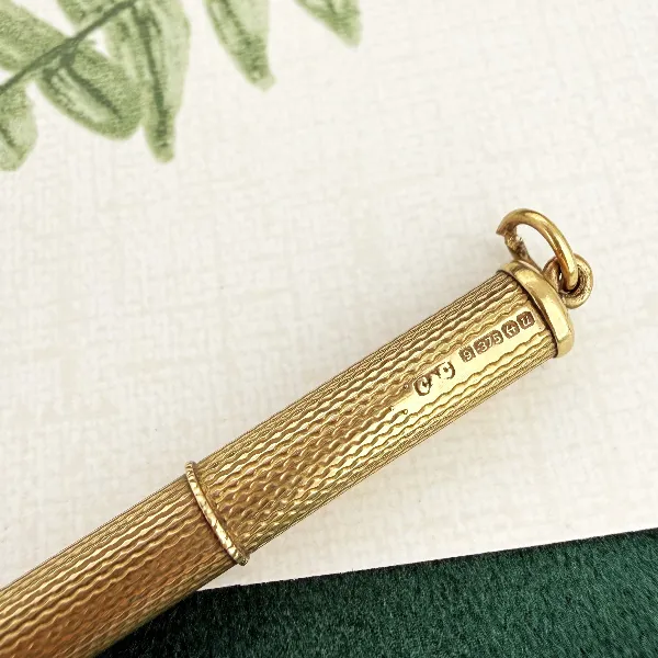 Vintage 9ct Gold Retractable Toothpick Pendant, Birmingham 1969 — image 7