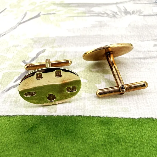 9ct Yellow Gold Millennium Cufflinks, Birmingham 2000 — image 4
