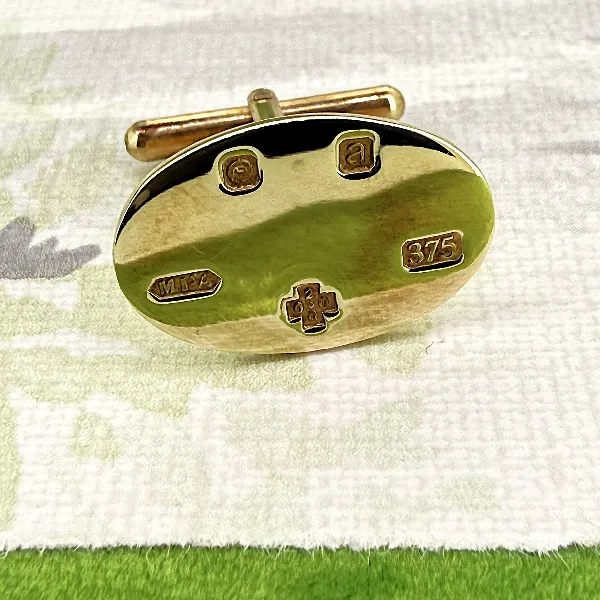 9ct Yellow Gold Millennium Cufflinks, Birmingham 2000 — image 5
