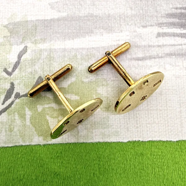 9ct Yellow Gold Millennium Cufflinks, Birmingham 2000 — image 6