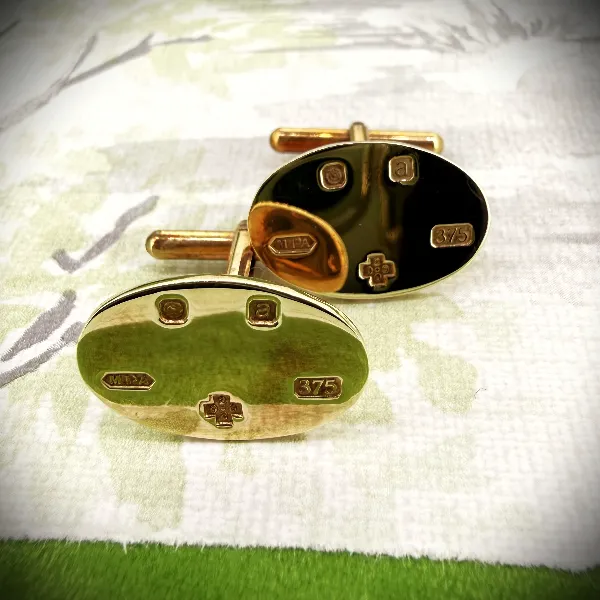 9ct Yellow Gold Millennium Cufflinks, Birmingham 2000