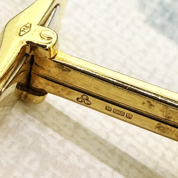 Vintage 18ct Yellow Gold Blue Enamelled Cufflinks, Sheffield 1992 — image 7