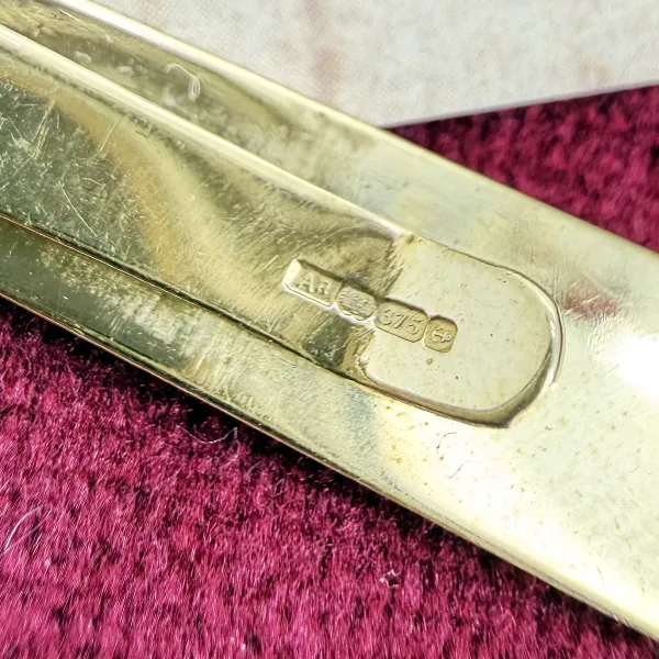 Vintage 9ct Gold Tie Slide — image 6