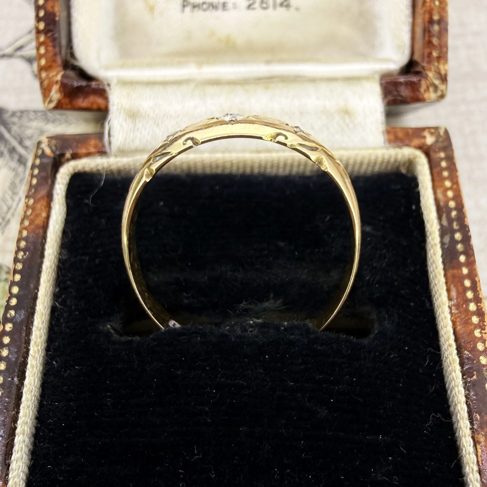 Victorian 15ct Yellow Gold Diamond Gypsy Ring, Birmingham 1892 — image 9