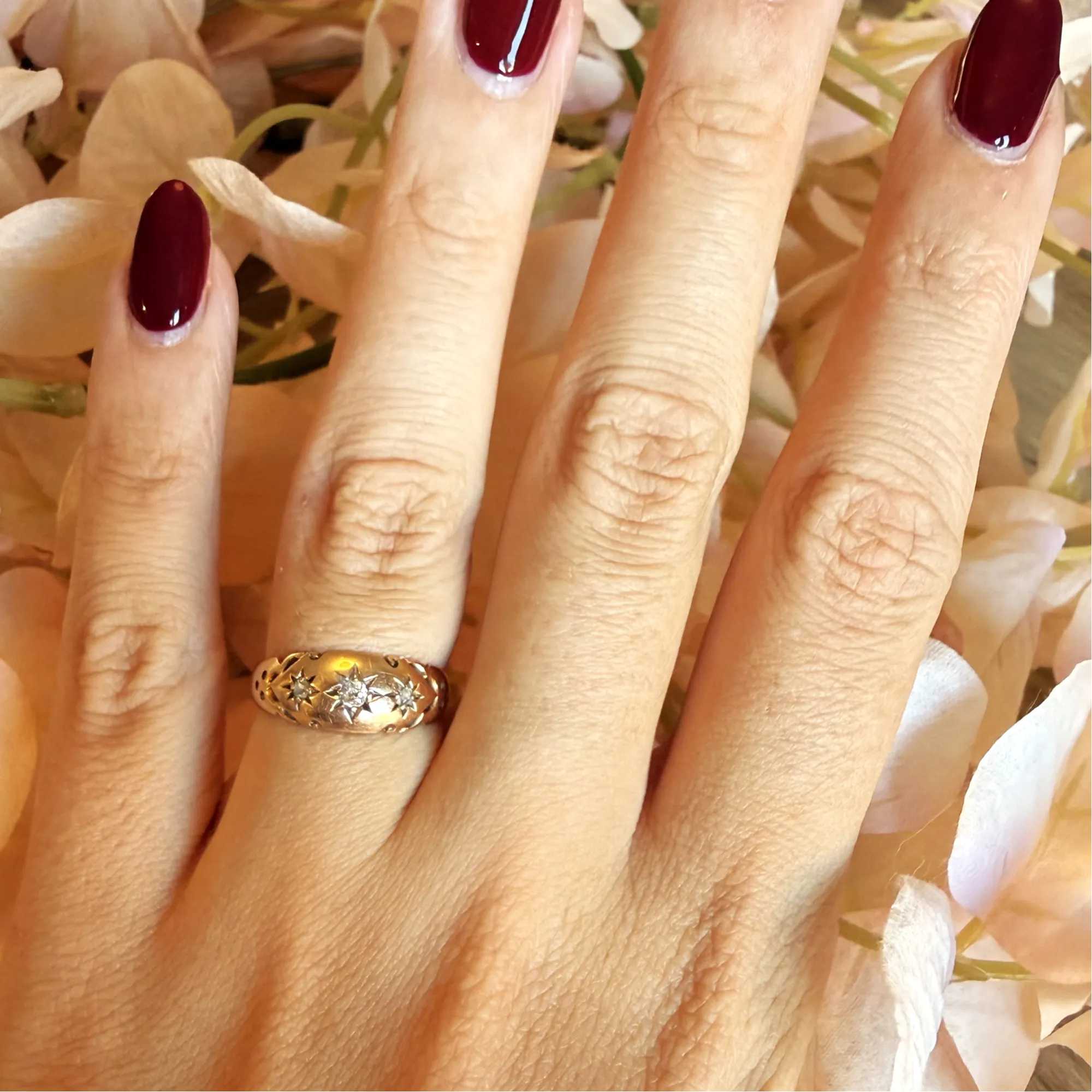 Victorian 15ct Yellow Gold Diamond Gypsy Ring, Birmingham 1892 — image 10