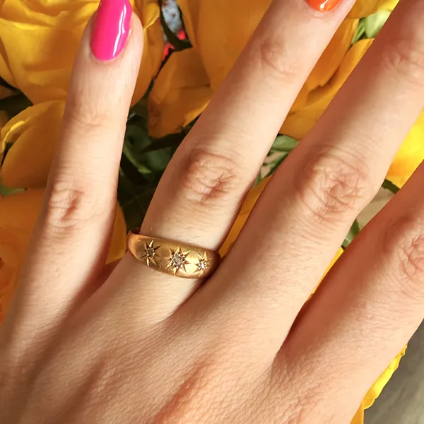 Antique 18ct Yellow Gold Diamond Gypsy Ring, Birmingham 1915 — image 11