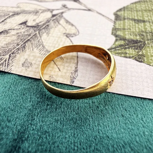 Antique 18ct Yellow Gold Diamond Gypsy Ring, Birmingham 1915 — image 7