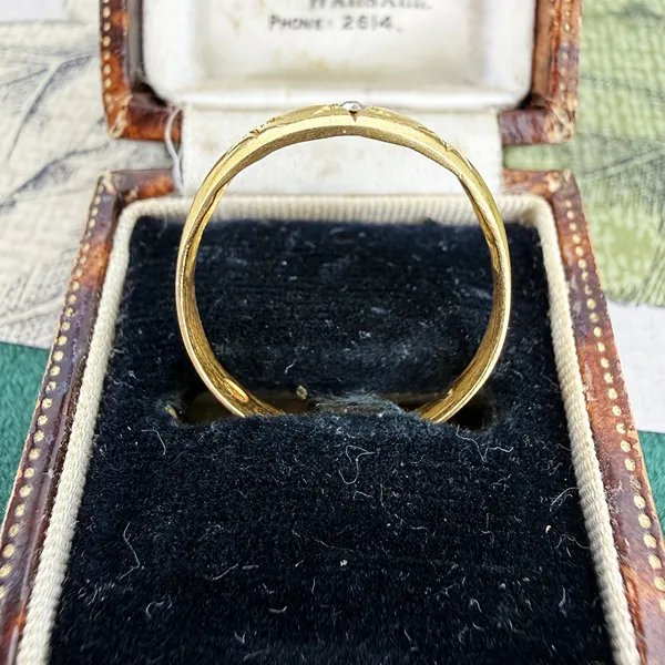 Antique 18ct Yellow Gold Diamond Gypsy Ring, Birmingham 1915 — image 9