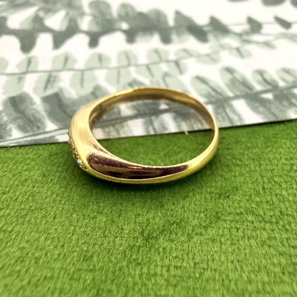 Antique 18ct Gold Five Stone Diamond Boat Ring, Birmingham 1918 — image 6