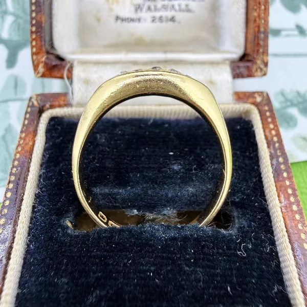 Antique 18ct Gold Five Stone Diamond Boat Ring, Birmingham 1918 — image 9