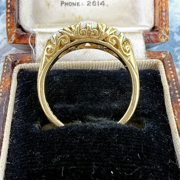 Vintage 18ct Gold Opal & Diamond Ring, Birmingham 1976 — image 9