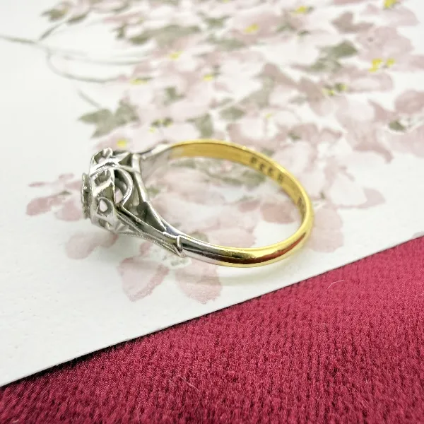 Vintage 18ct Gold Diamond Heart Ring, Birmingham 1992 — image 6