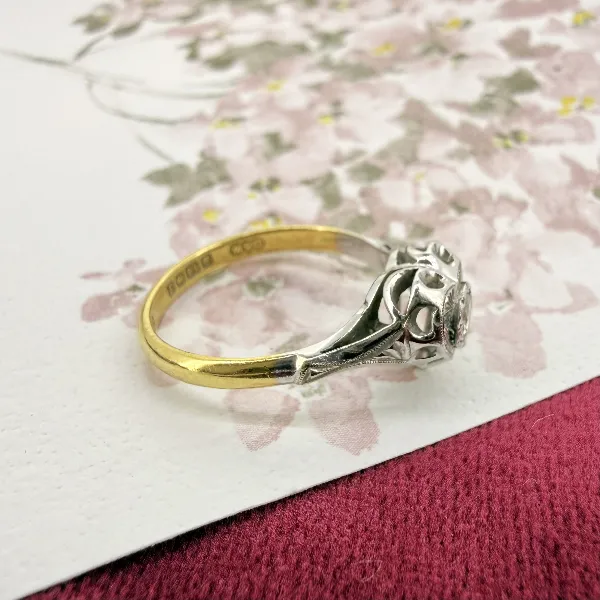 Vintage 18ct Gold Diamond Heart Ring, Birmingham 1992 — image 7