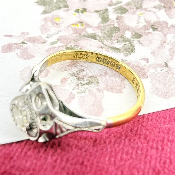 Vintage 18ct Gold Diamond Heart Ring, Birmingham 1992 — image 8