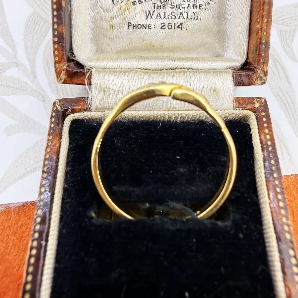 Vintage 18ct Gold Diamond Scroll Ring, Birmingham 2003 — image 9