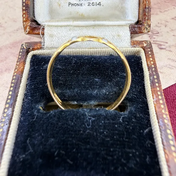 Antique Victorian 15ct Gold Ruby & Seed Pearl Ring, Chester 1899 — image 9