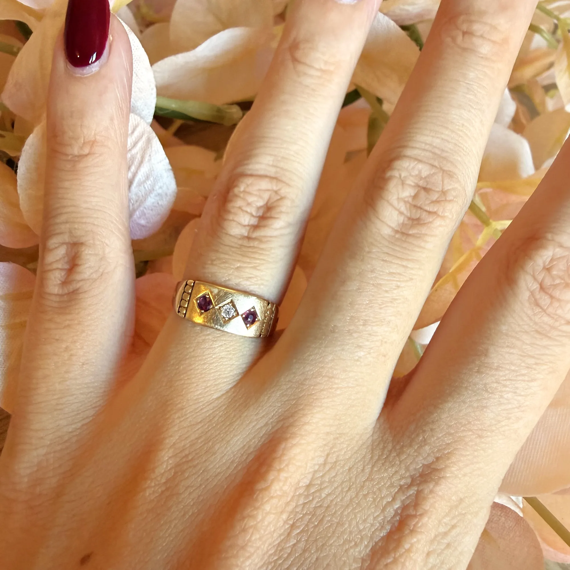 Victorian 15ct Gold Ruby & Diamond Ring, Birmingham 1889 — image 11