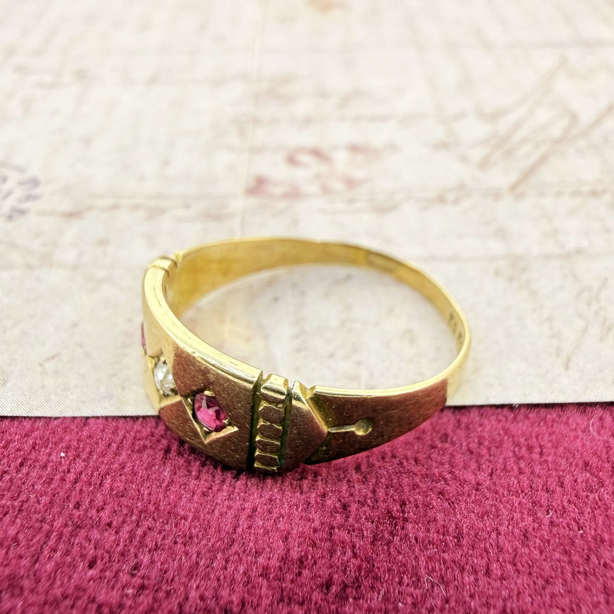 Victorian 15ct Gold Ruby & Diamond Ring, Birmingham 1889 — image 6