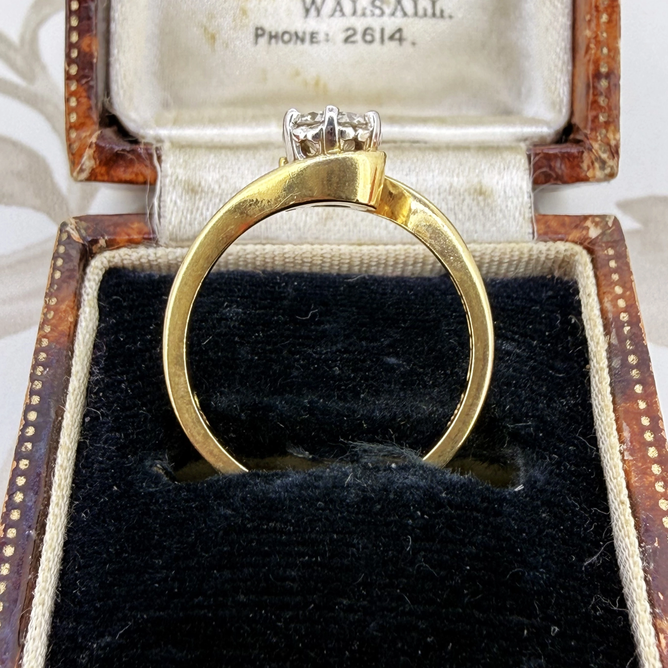 Vintage 18ct Yellow Gold 0.50ct Diamond Solitaire Twist — image 9